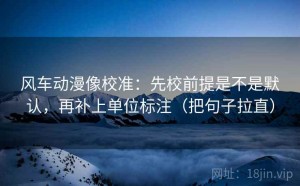 风车动漫像校准：先校前提是不是默认，再补上单位标注（把句子拉直）
