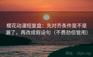 樱花动漫短复盘：先对齐条件是不是漏了，再改成假设句（不费劲但管用）