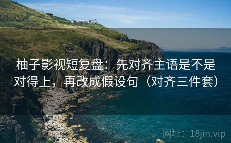 柚子影视短复盘：先对齐主语是不是对得上，再改成假设句（对齐三件套）